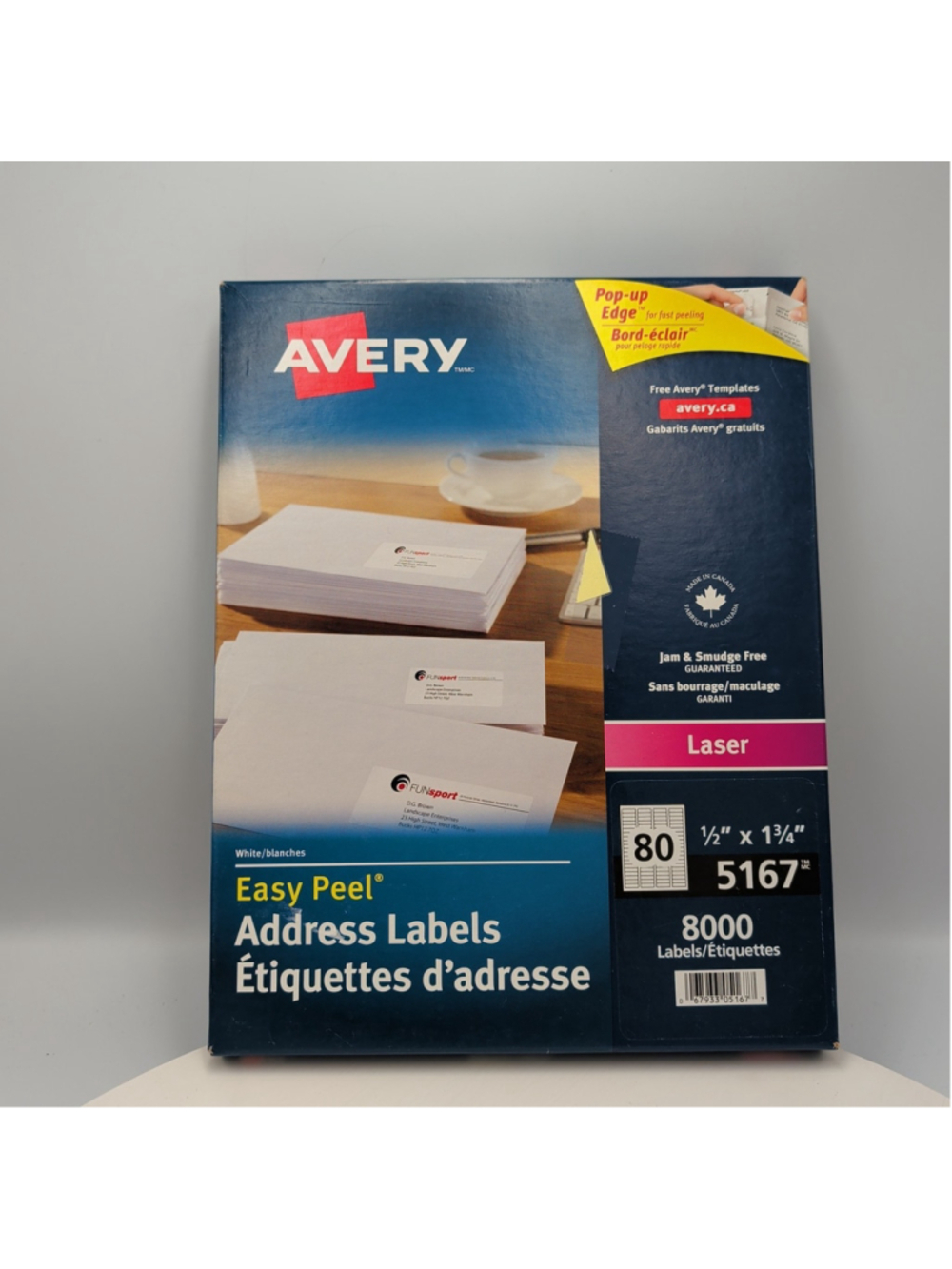 Avery Easy Peel 8000 White Mailing Labels Return Address Label - AVERY 05167